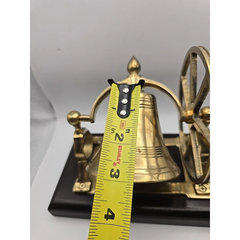 Nautical‎ Brass Ships Wheel Hotel Counter Table Bell Vintage
